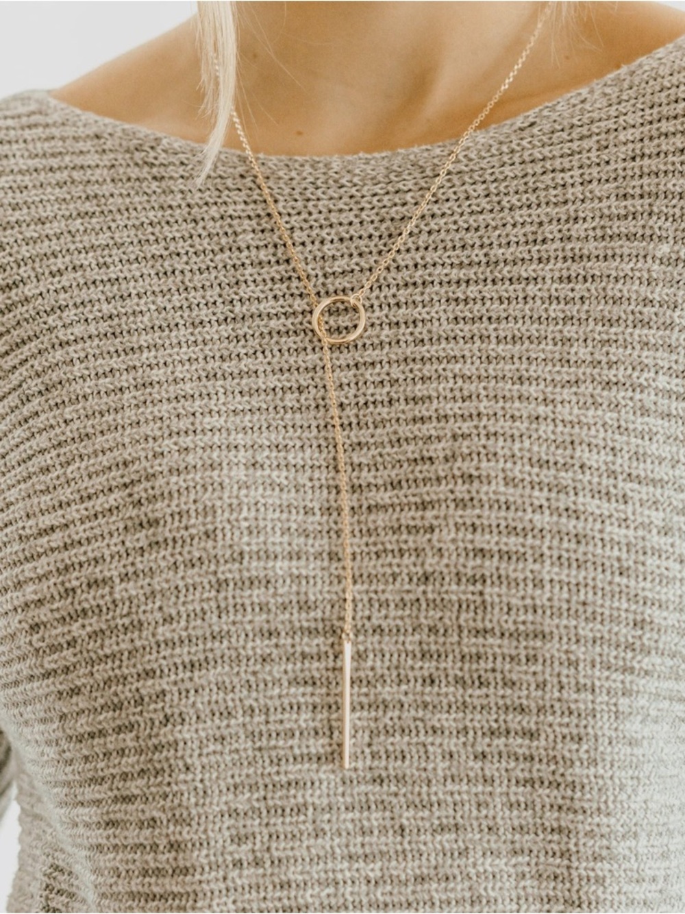 Nashelle Gold Lariat Necklace NWT - Picture 2 of 4